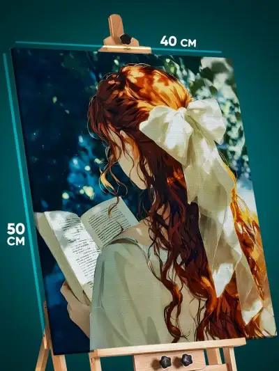 Картина на стену Девушка Портрет рыжая с книжкой 40x50