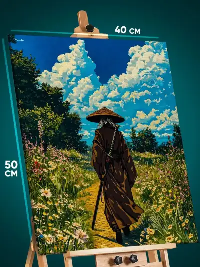 Картина на стену Самурай Япония ронин пейзаж 40x50