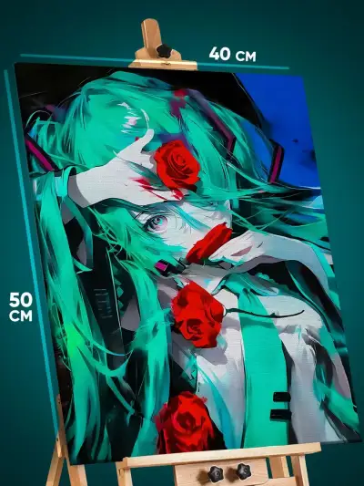Картина на стену Vocaloid Мику Хатсуне 40x50