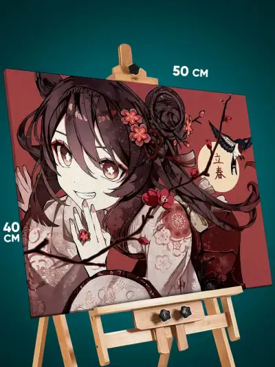 Картина на стену Геншин Импакт Игра Ху Тао 40x50