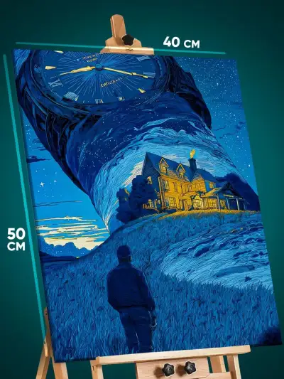 Картина на стену Абстракция дом 40x50