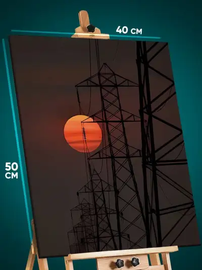 Картина на стену Пейзаж городской луна 40x50