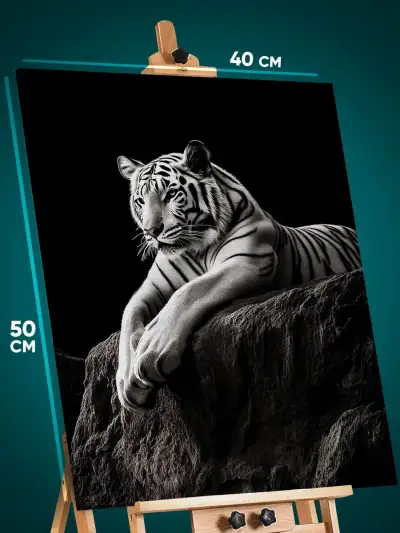 Картина на стену Животные тигр монохром 40x50
