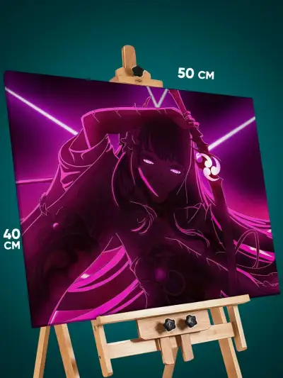 Картина на стену Геншин Импакт Игра Сёгун Райдэн 40x50