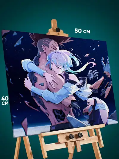 Картина на стену Киберпанк Аниме Дэвид и Люси 40x50