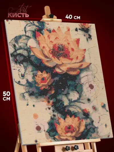 Алмазная мозаика Абстракция Цветы 40x50