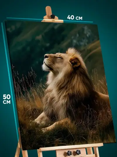 Картина на стену Животные лев царь зверей 40x50
