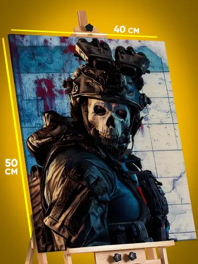 Картина на стену Call of Duty Игра Саймон «Гоуст» Райли 40x50